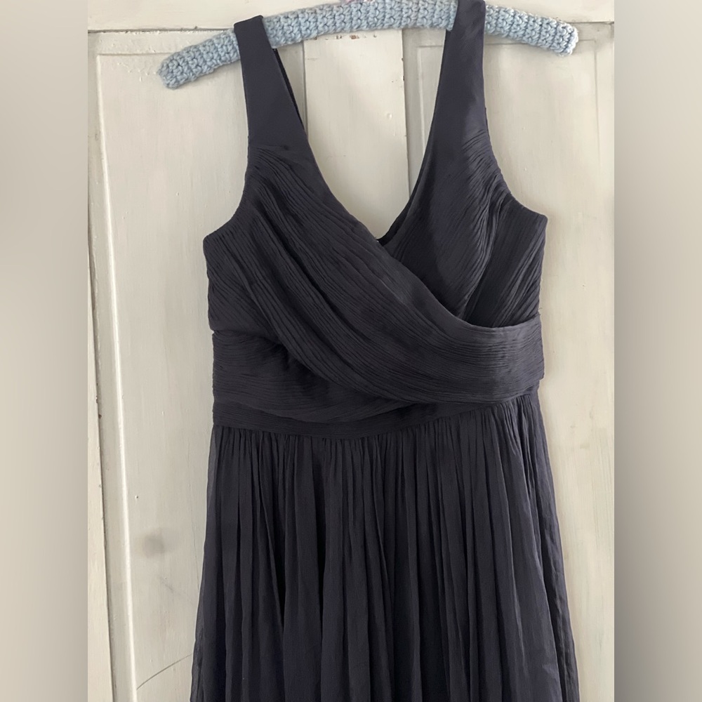 J crew 100%silk maxi dress navy size 8
